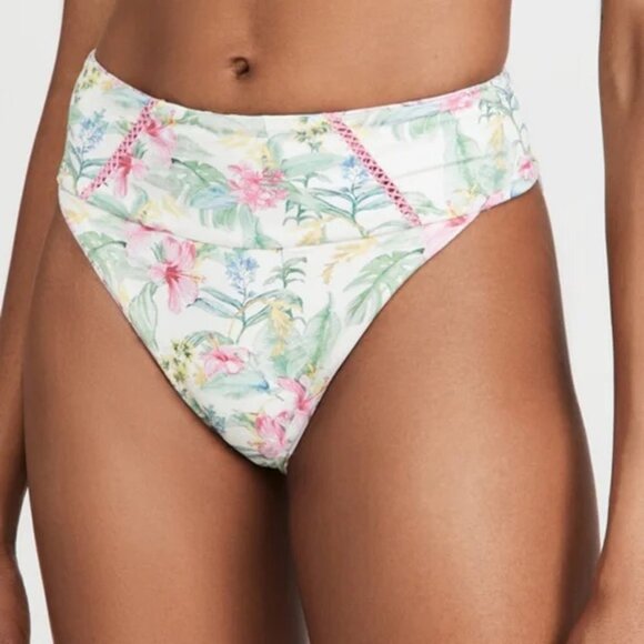 LoveShackFancy X Hurley Hawaiin Hibiscus Cheeky High Waist Bottom Size S&M NWT - Picture 4 of 15